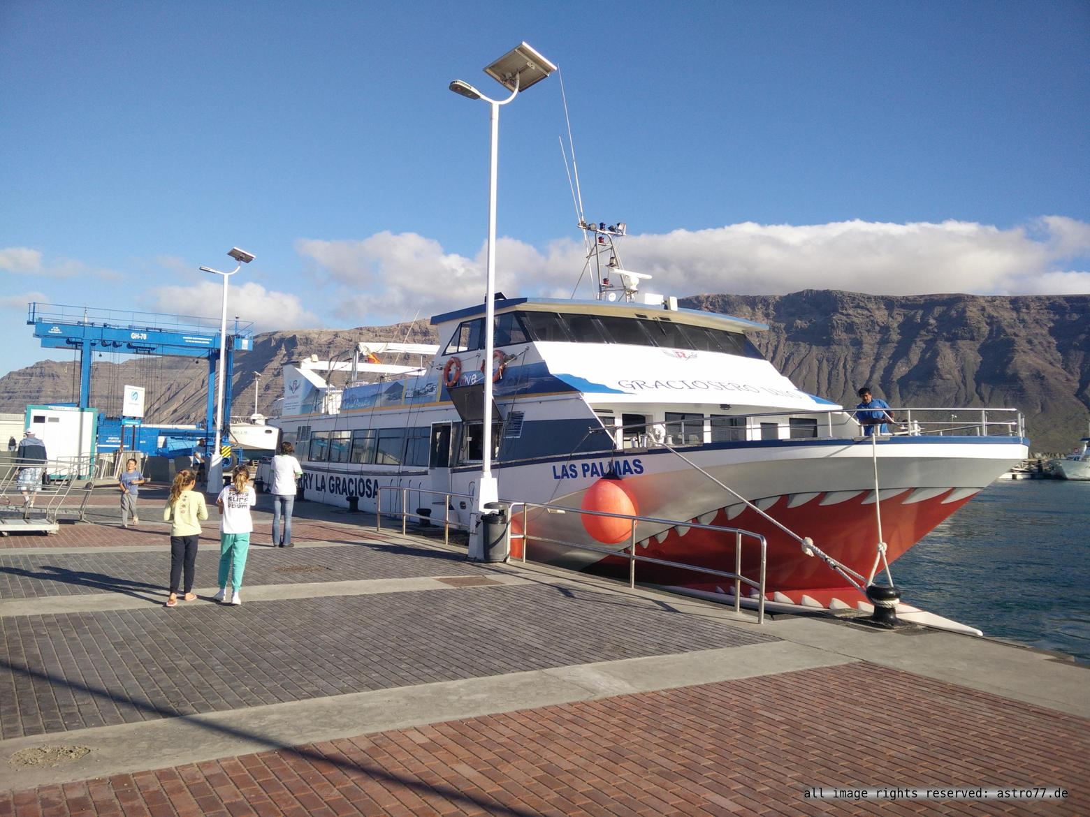 Ferry from Lanzarote to La Graciosa.